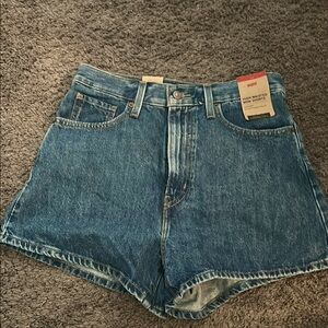 High-Waisted Blue Denim Shorts